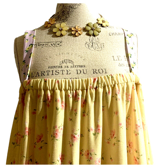 NWT Osos Design Yellow and Purple Sleeveless Summer Patchwork Dress Extra Large - Picture 2 of 13